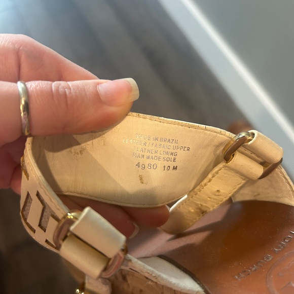 Tory Burch “T” Logo Cork Wedges Size 10 - Picture 6 of 6